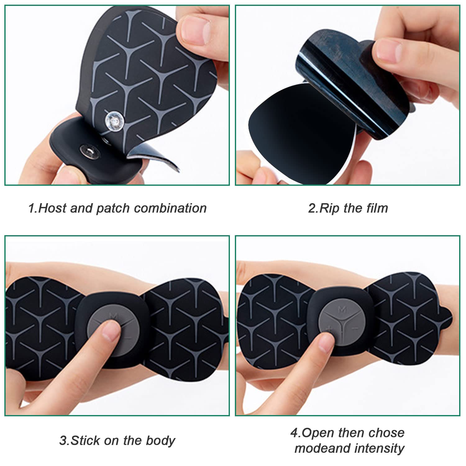 HANNEA Body Massager Machine, Wireless Portable EMS Neck Massager with 2 Patches 6 Modes and 15 Strength Levels Rechargeable Pain Relief for Shoulder, Arms, Legs, Back for Men and Women(Black) HANNEA Body Massager Machine, Wireless Portable EMS Neck Massager with 2 Patches 6 Modes and 15 Strength Levels Rechargeable Pain Relief for Shoulder, Arms, Legs, Back for Men and Women(Black)
